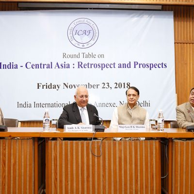 Dr-Lokesh-Chandra-Amb-A-K-Sharma-Maj-Gen-B-K-Sharma-Prof-S-K-Pandey-(From-left-to-right)