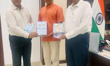 Prof Ramakant Dwivedi presented his book to Prof jagadesh Kumar
